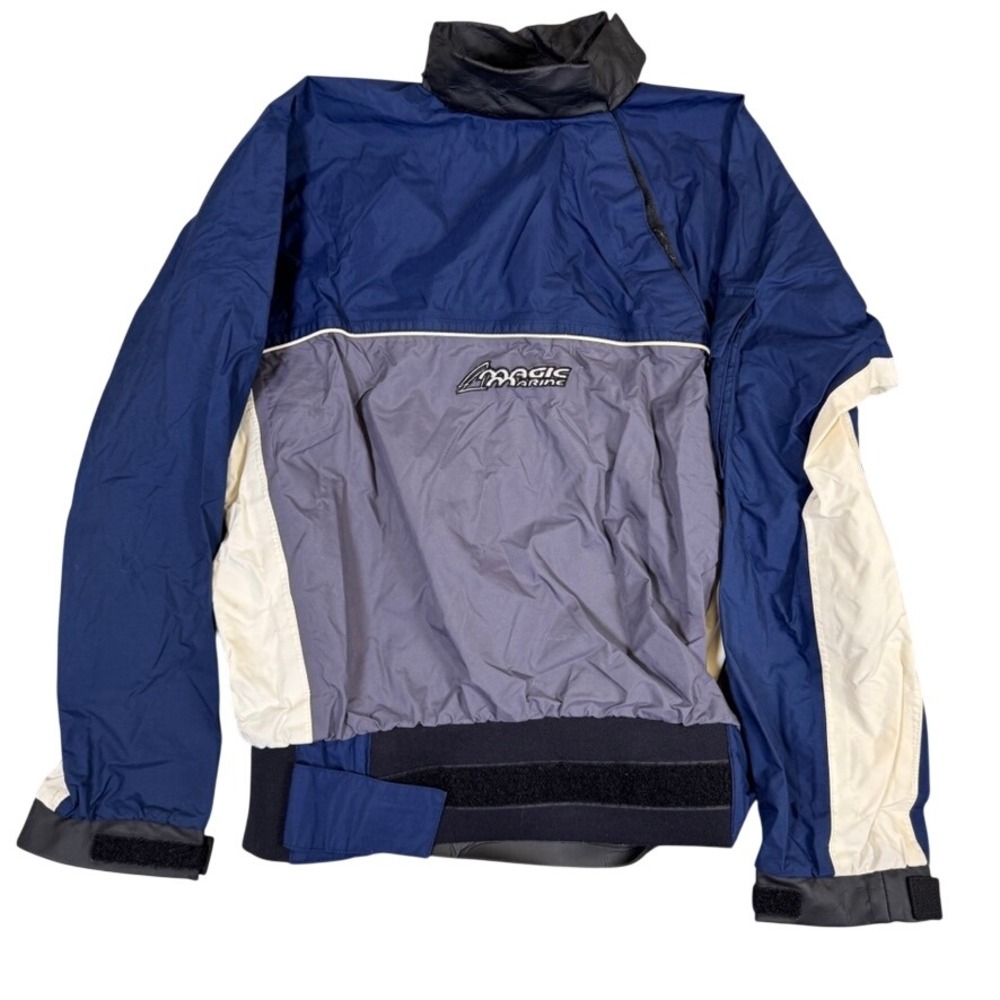 Magic Marine Sailing Spray Top Smock Jacket Navy Grey Cream Mens Size 140